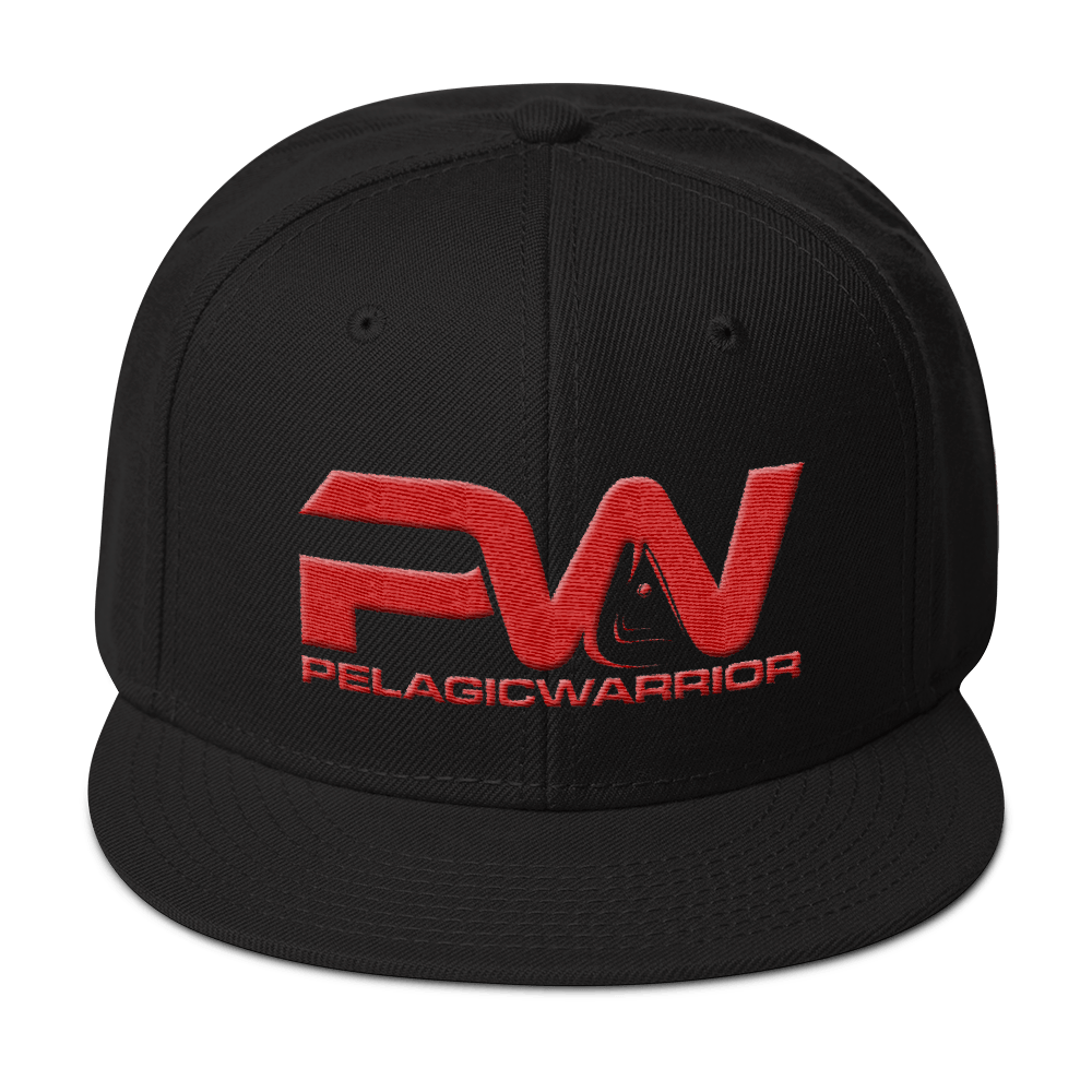 Wool Blend Snapback Cap - Black / Red - PelagicWarrior