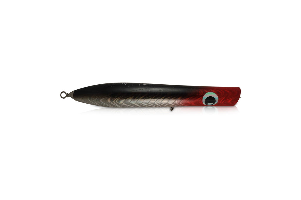 Pencil Saltwater Popper - Red Head Black – PelagicWarrior